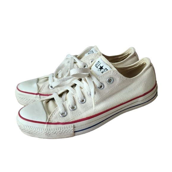 CONVERSE x VINTAGE Chuck taylor 80's white‎ low top sneakers USA Made men's 5 - Picture 14 of 16